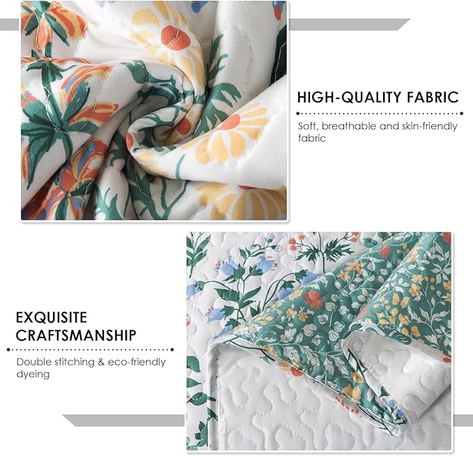 Travan 3-Piece Floral Quilt Super King Quilt Bedding Set, Ultra Soft & Fade Resistant Super King Size Quilt Set with 1 Quilt Set and 2 Shams Purple Quilt for All Season, Exquisite, Super King