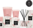 NEST New York Reed Diffuser, Himalayan Salt & Rosewater - 5.9 fl oz - Fragrance for Up to 90 Days - Reusable, Refillable Glass Holder - Includes 8 All-Natural Reed Sticks - Flame Free