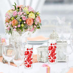 200PCS Red Faux Pearls Beads for Centerpiece Vases, Vase Filler Faux Pearls, No Holes Filler Beads for Party Anniversary Birthday Wedding Table Decor, 10/14/20/30mm