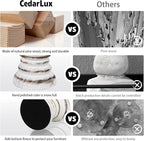 Candle Holder for Pillar Candle Set of 2, Farmhouse Wood Candle Holder, Rustic Wooden Candle Stand, Vintage Small Wooden Candlestick Holders for Living Room, Table Centerpiece, Rustic White