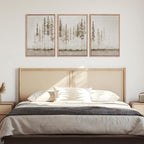 HPINUB Misty Forest Framed Canvas Wall Art Set, Foggy Pine Tree Wall Decor, Pastel Nature Landscape Wall Painting, Evergreen Coniferous Plant Art Print for Living Room, Bedroom, Office-24 x36 x3