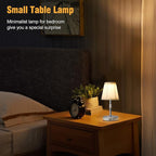 3000 mah Battery lamp,5W LED Small Touch Lamps,3 Color Temperature Dimmable Rechargeable Lamp,Cordless Lamp for Kitchen,Mini Lamps for Small Spaces (Chrome,2 Pack)