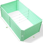 Land Guard 8x4x2ft Galvanized Raised Garden Bed, Planter Boxes Outdoor, Raised Garden Beds Outdoor for Vegetables, Flowers, Herbs, 479 Gallons, Lime Green…