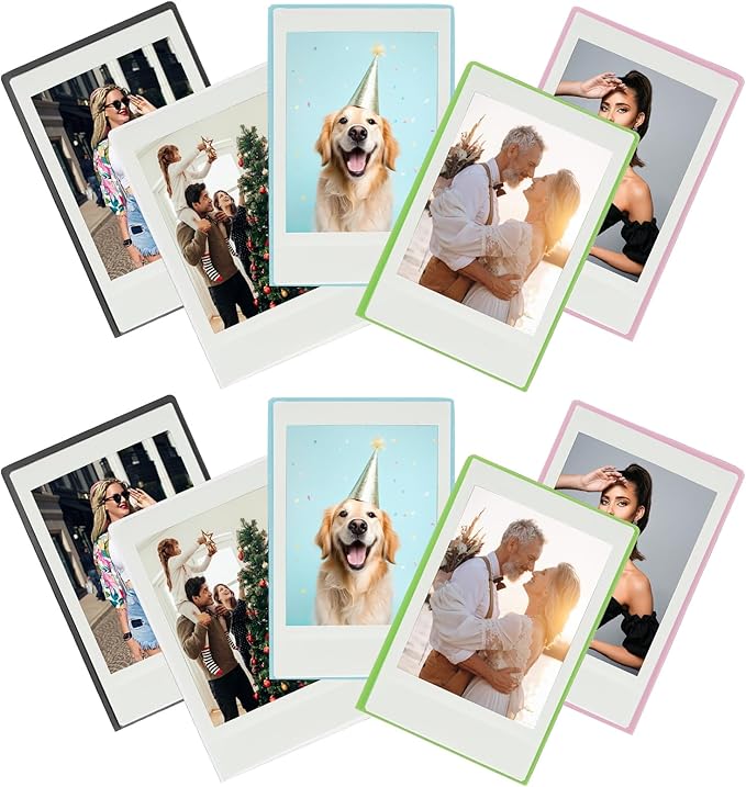 PATIKIL 2x3 Fridge Magnetic Frame, 10Pcs Mini Picture Frames Photo Frame Instant Film Small Picture Holder for Fujifilm Refrigerator, 5 Colors