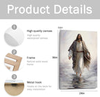 Fantasy Artists Jesus Christ Wall Art Jesus Walking On Water Canvas Print Christian Painting Biblical Wall Decor Religious Room Decor for Church Prayer Room Christian Schools Hospitals 24'' x 36''