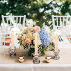 Foaincore 42 Pcs Candlestick Holders Bulk 2.5 Inch Taper Candle Holder for Table Centerpiece Thick Glass Ritual Candle Stand for Wedding Christmas Valentines Festival Party Decorations(Clear)