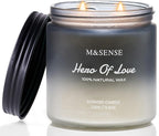 M&SENSE Cedarwood Vanilla Scented Candle for Men, 11.6oz 2 Wick Masculine 70 Hours Long Lasting Soy Wax Valentines Day Gifts Best Smelling Home Fragrance