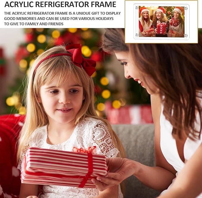 15 Pack Magnetic Acrylic Picture Frame for Fridge, 2.36x3.54 Inch Polaroid Frame, Double Sided Refrigerator Magnet Picture Frame for Fujifilm Instax Mini, Clear Picture Display Frame