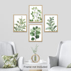 SIGNWIN Poster Bathroom Decor 8"x10", Wall Art Room Decor Multicolor for Living Room, Bedroom, Office Green Pastel Forest Fern Leaf Collage Nature Garden Illustrations Plant Art Botanical