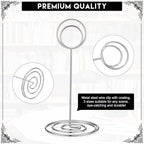 Teling 36 Pieces Table Number Holders 3 Size Place Card Holder Name Numbers Menu Memo Note Card Picture Photo Clip Stand Table Sign for Wedding Anniversary Party Display(Silver)