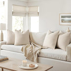 MIULEE Pack of 4 Decorative Textured Boucle Throw Pillow Covers 20x20 Inch Beige Accent Solid Pillow Cases Soft Couch Cushion Covers for Modern Farmhouse Boho Chair Sofa Bed Livingroom Home Decor