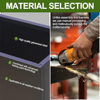 Galvanized Steel Planter Box - No Installation Required Metal Rectangular Block Long Box Planter Modern Outdoor Planters All-Weather Use with Drainage Holes for Patio/Porch, 36×24×12IN