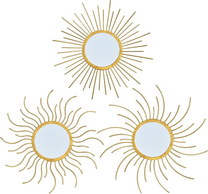 Mirror Decor Sunburst Mirrors Metal Sun Mirror Wall Decor Wall Mirror Home Decorative Wall Art for Living Room Bedroom Entryway