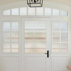 Beautyhero Window Privacy Film, Frosted Reeded Glass Cling, 3D Decorative Coverings with UV Blocking, Adhesive Stickers for Bathroom Doors Cabinet