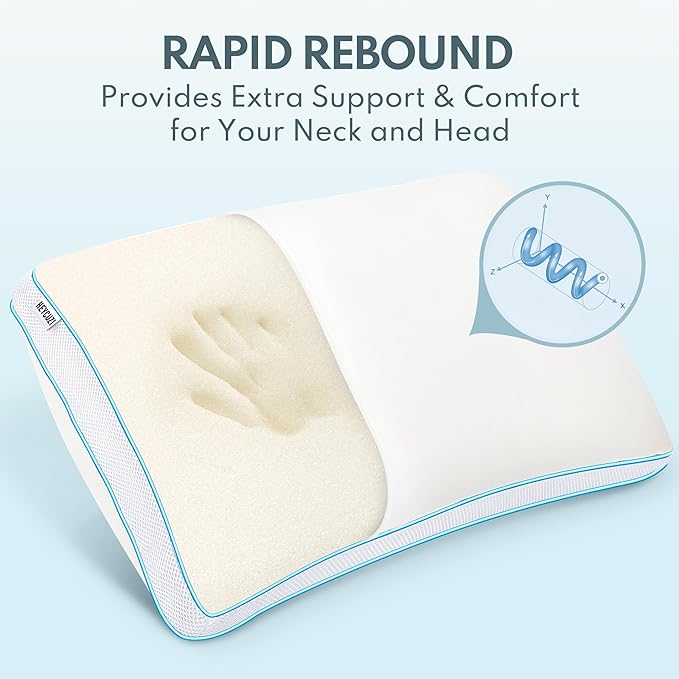 Bed Pillows Queen Size - Premium Luxury Hotel Quality Cooling Bed Pillows for Sleeping,Soft Fluffy & Memory Foam Filling,Support Loft Gusseted Bed Pillows for Side and Back Sleepers (High)