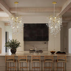 Modern Gold Crystal Tree Branches Chandelier,21 Inchs 6 Lights Modern Round K9 Crystal Chandeliers for Dining Room, Bedroom, Living Room, Foyer,Kitchen Island