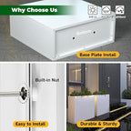 Galvanized Steel Metallic Heavy Planter for Outdoor Plants Metal Outdoor Planter Spliced Flower Box with Partitions for Outside,Indoor,Garden (White, 30 * 12 * 24)