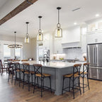 Crystal Black Pendant Light Fixtures, Modern 8inch Pendant Lights Kitchen Island, Island Lights for Kitchen,Crystal and Black Pendant Light, Indoor Pendant Lighting,E12 Bulb Included