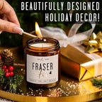 Fraser Fir Candles - Christmas Candles - 'Fraser Fir' w/Balsam Fir Cedar & Sandalwood Evergreen Tree Scent I Winter Evergreen Candle I Stocking Stuffers for Women I 9oz, 50Hr, USA Made