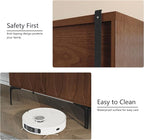 3More Accent Cabinet with 2 Doors,Sideboard Buffet Cabinet with Iron Legs and Adjustable Shelf,3D Lattice Design for Living Room, Entrance, Dining Room,Walnut