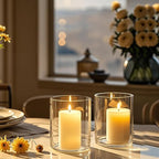 12pcs Small Glass Cylinder Vases for Centerpieces, 4 Inch Clear Flowers Vase for Wedding Decorations, Glass Hurricane Candle Holder for Home Decor Table Centerpiece