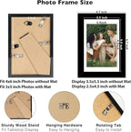 12 Packs 4x6 Picture Frames Bulk, Display 3.5x5 with Mat or 4x6 Without, Black Gallery Frame Set, 4 by 6 Frames Bulk Set of 12, Collage Wall Decor Photo Frame Set for Wall and Tabletop, Black