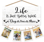 Dog Mom Gifts Picture Frame Photo Holder for Wall, Gifts for Dog Lovers, Dog Themed Gifts, Dog Gifts for Women, Funny Dog Gifts, Dog Mom Dad Grandkids Gifts Hanging Photo Display