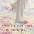 8x10 Ft Extra Large Shag Kids Colorful Rug for Living Room, Ultra Soft Fluffy Furry Area Rugs for Nursery Bedroom Indoor Floor, Girls Aesthetic Carpet Home Decor (Rainbow)