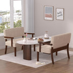 Accent Chair 2 Seat, Arm Chairs with Soft Seat and Armrests for Living Room, Love seat for Dining, Reading, and Waiting Rooms (Beige)