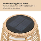 Outdoor Floor Lamp Solar Powered Lantern Waterproof Outdoor Lamps Wicker Patio Lights for Garden Deck Backyard Decor