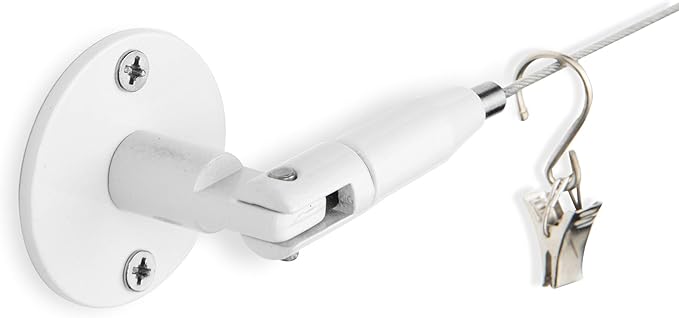 You Have Space TOTART Picture Hanging Kit and Curtain Rod with 18 Clips for Kids Crafts, Artwork, Tapestry, Stainless Steel, White