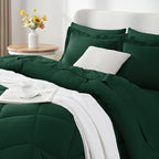 CozyLux King Size Comforter Set Emerald Green - 7 Pieces Bed in a Bag King, Luxury Soft Bed Set for All Seasons, Bedding Set with Down Alternative Comforter, Sheets, Pillowcases & Shams