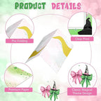 Tellingyou 48 Pcs Pink and Green Party Decorations Place Setting Cards Name Tent Cards for Table Setting Witch Party Table Decor for Sorcery-themed Book Clubs Witch Invitation Bingo Game.