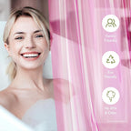 AmazerBath Shower Curtain Liner, 72x72 Transparent Hot Pink Shower Liner, Lightweight Plastic Shower Curtain Liners, Cute Waterproof Shower Liner for Bathroom with 3 Magnets & 12 Grommet Holes