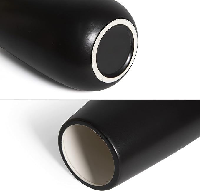 D'vine Dev 12 Inch Ebony Black Elegant Oval Ceramic Vase for Flowers, Home Décor Vase with Design Box, VS-LD-C-5