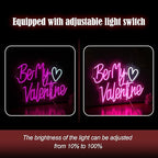 Be My Valentine Neon Sign Dimmable Pink LED Letters Light Up sign for Wall Decor USB Valentine Neon Light for Valentine's Day Lover Gift Bedroom Atmosphere Decor(12.6 * 16.5In)
