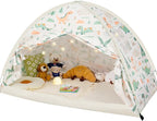 Twin Size Bed Canopy, Twin Bed Tent Indoor with Star Lights, Privacy Space Blackout Sleeping Tents, Indoor Breathable Portable Floor Bed Tent for Boys and Girls, Dinosaur
