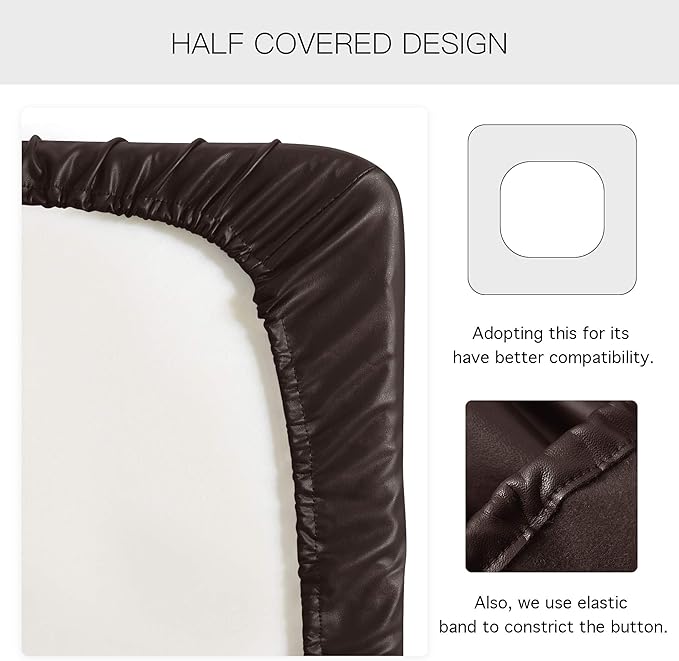 Yates Home PU Leather Couch Sofa Cushion Slipcover Water-Proof Elastic Chair RV Seat Covers Loveseat Sofa Furniture Protector Slip Cover for Settee Seater Replacement(X-Large, Chocolate)