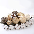 Decorative Balls Assorted Spherical Rattan Twigs Wicker Balls Cotton for Bowl and Vase Filler Balls Spheres Orbs Filler Centerpiece Home Decor