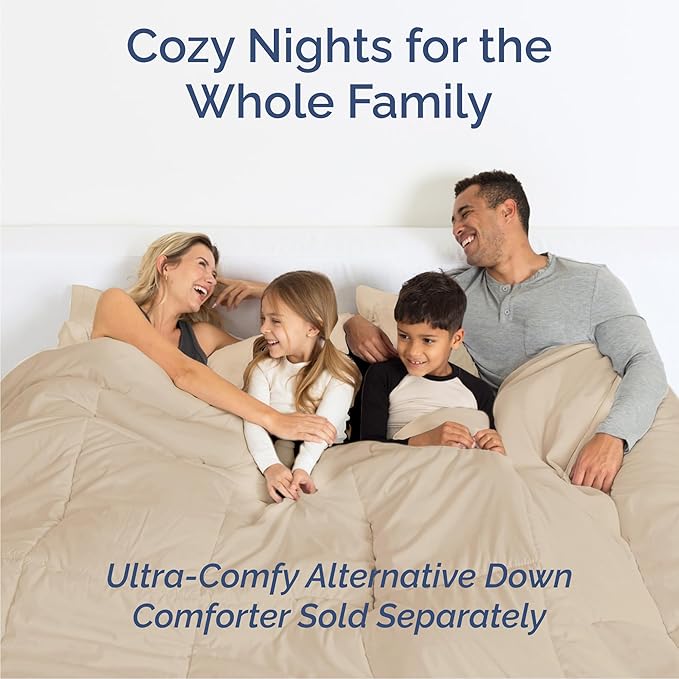 Cal King Sheets Set 6 Piece - Includes 4 Pillowcases - Bed Sheets Cal King Size - Soft Hotel Luxury Bedding - Cooling, Comfy & Breathable - 1 Flat & 1 Fitted & 4 Pillowcases w/ Deep Pockets - Cream