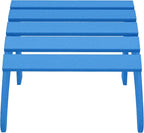 WestinTrends Outdoor Ottoman, Patio Adirondack Ottoman Foot Rest, All Weather Poly Lumber Folding Foot Stool for Adirondack Chair, Widely Used for Outside Porch Pool Lawn Backyard, Pacific Blue