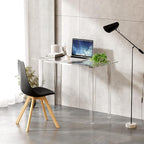 Acrylic Desk, Modern Study Table for HomeOffice-Extended Surface Multi-Purpose Console & EntrywayTable, Sturdy Lightweight Design (42.5-inch, Transparent)