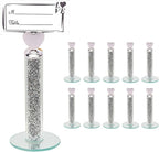 TACIDON 10Pcs Heart Table Number Holders with 10Pcs Table Numbers, Glamorous Crystal Crushed Diamond Place Card Holder, Table Card Holders for Home Wedding Dinner Party Events Decoration (Silver)