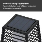 Outdoor Floor Lamp Weather-Resistant Outdoor Wicker Light Solar Powered Lantern Deck Lights for Patio Yard Garden