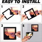 4X4" Magnetic Picture Frame with Black Border(10 Pack),Square Magnet Photo Pockets,Decorations for Fridge/Lockers with Clear Plastic Cover (Classic)