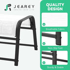 JEAREY All-Weather Outdoor Footstools Patio Ottoman Footrest Set of 2, Ergonomically Designed for Garden, Deck, Yard & Poolside - White