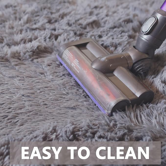 Area Rug 9x12 for Living Room - Large Soft Plush Shaggy Grey Rug for Bedroom - Modern Non-Slip Indoor Shag Fuzzy Floor Carpet