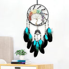 7 Chakras Dream Catchers, Tree of Life Dream Catchers Wall Decor, Rainbow Healing Crystal Stone Dreamcatcher for Bedroom Home Decor, Adults Boys Girls Festival Blessing Gift (7 Color Tree of Life)