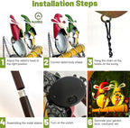 HONGLAND Solar Lights Outdoor Decor, Gnomes Swing Garden Decor, Funny Gardening Gifts for Women Mom, Gnome Outdoor Decorations with Welcome Sign for Front Porch Patio