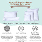 Pillowflex Synthetic Down Pillow Insert - 14x30 Down Alternative Pillow, Ultra Soft, Large Rectangle Body Sleeping Pillow, Lumbar, Long, Back - 1 Decorative Pillow Form